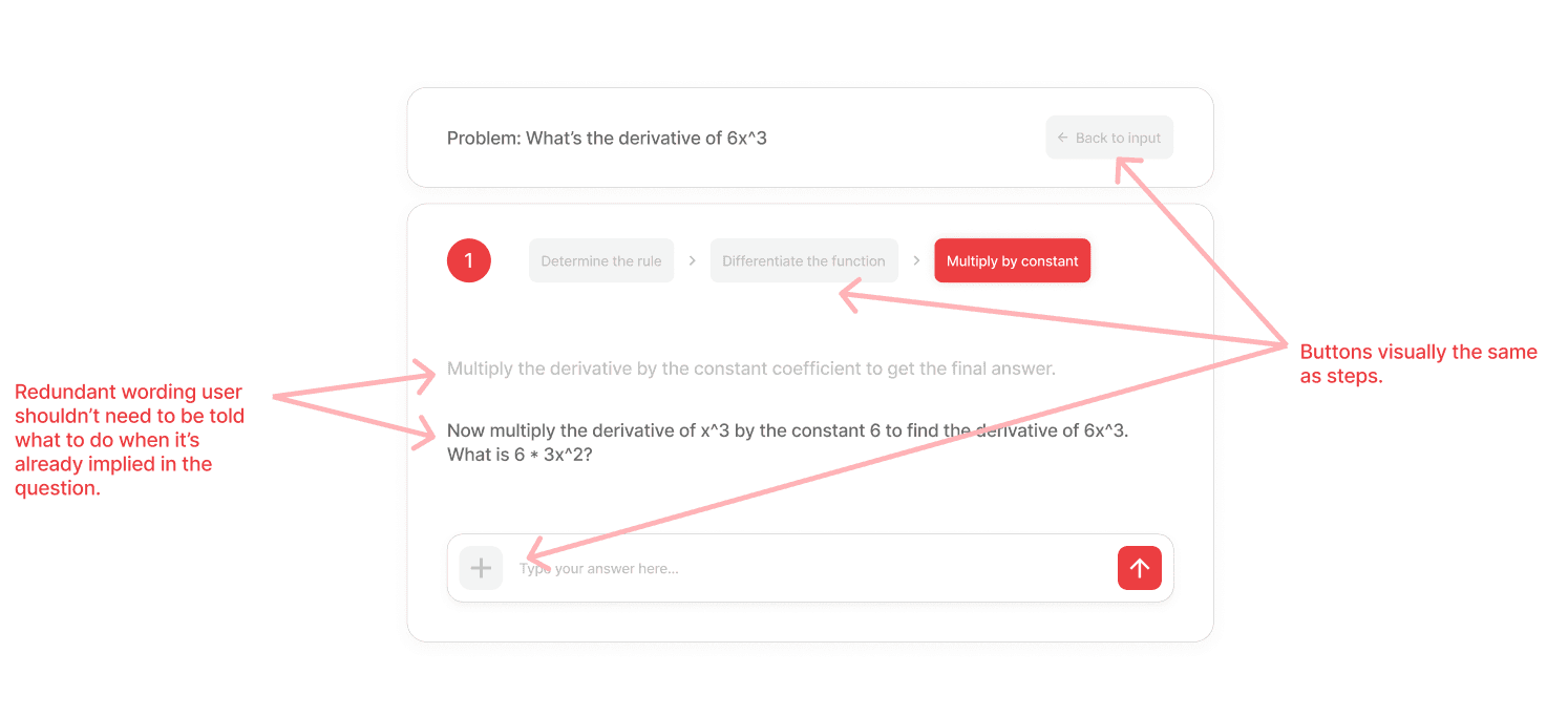 The first tutoring iteration, annotated
